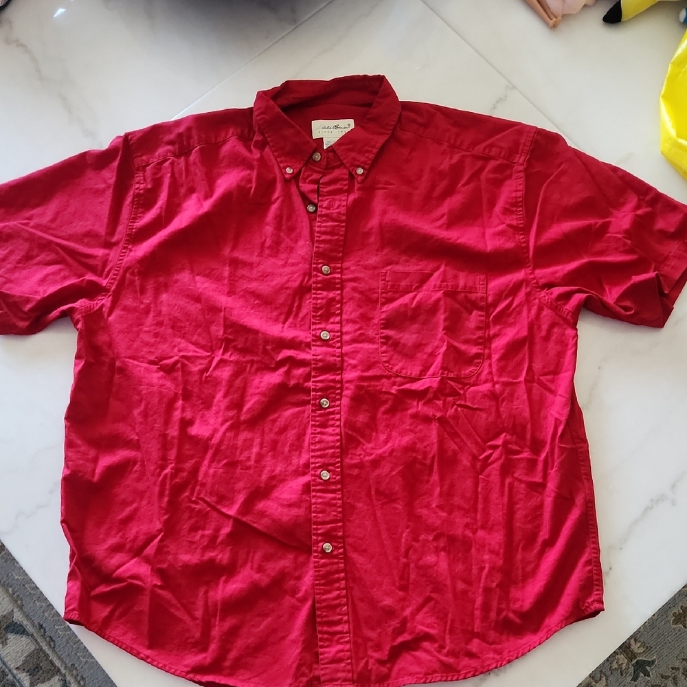 Eddie Bauer Red Casual Button Down Shirt